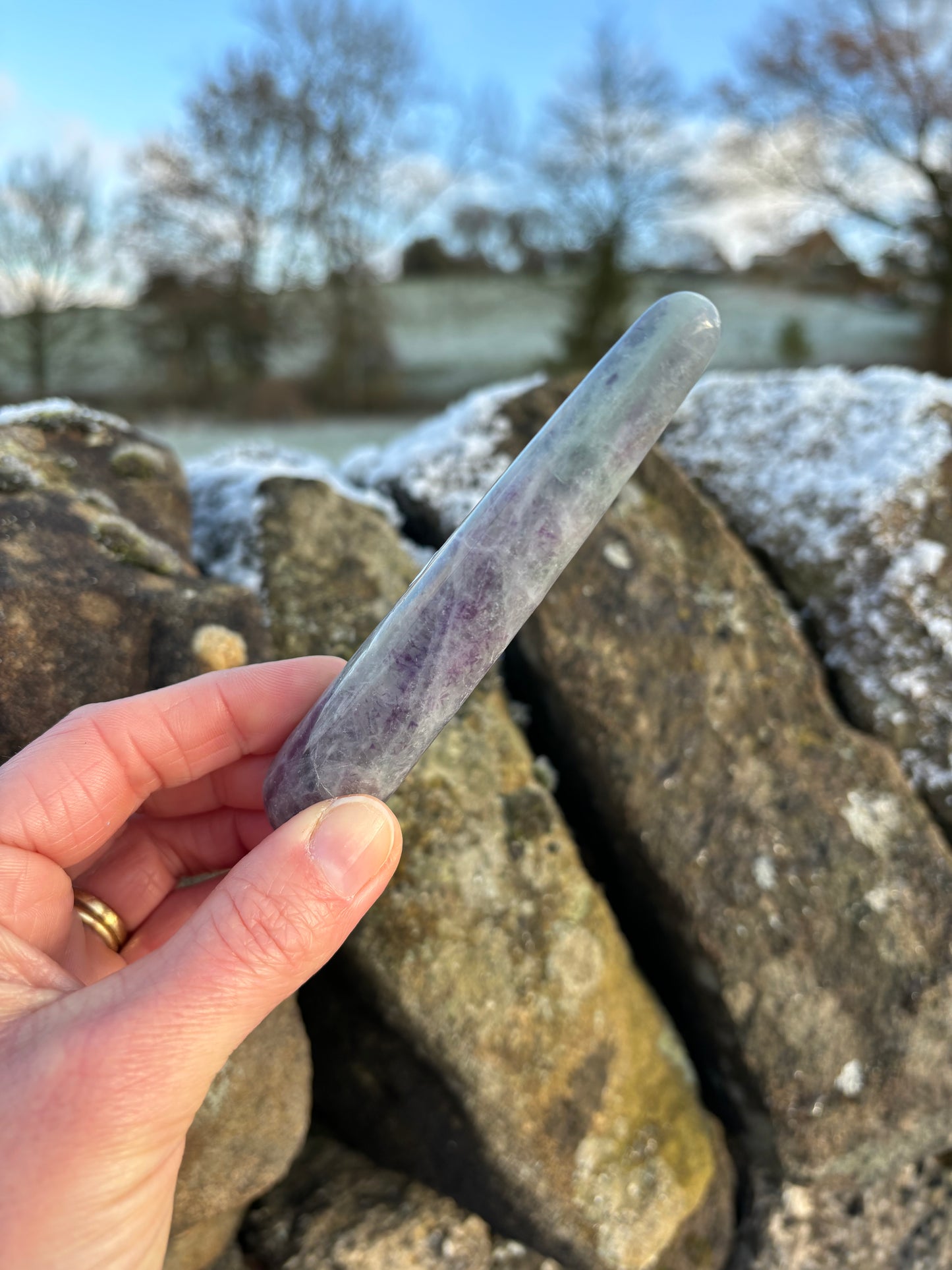 Fluorite Massager Reiki Chakra crystal massage wand intimate healing powerful cleansing negative energy balancing