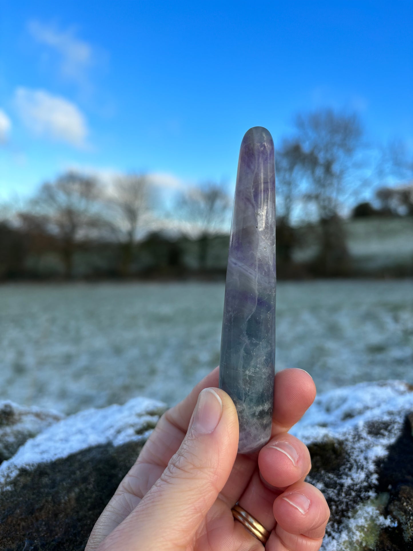 Fluorite Massager Reiki Chakra crystal massage wand intimate healing powerful cleansing negative energy balancing