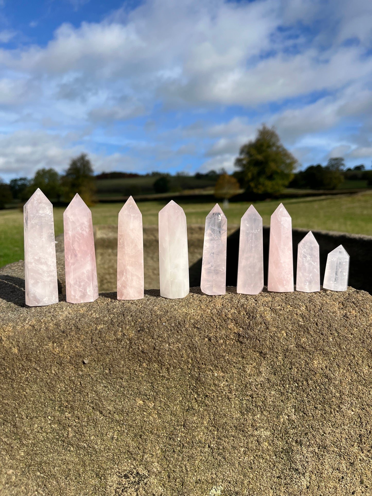 Rose Quartz decorative crystal tower healing the stone of love, self love, deep healing, fertility, eases guilt, releases tension