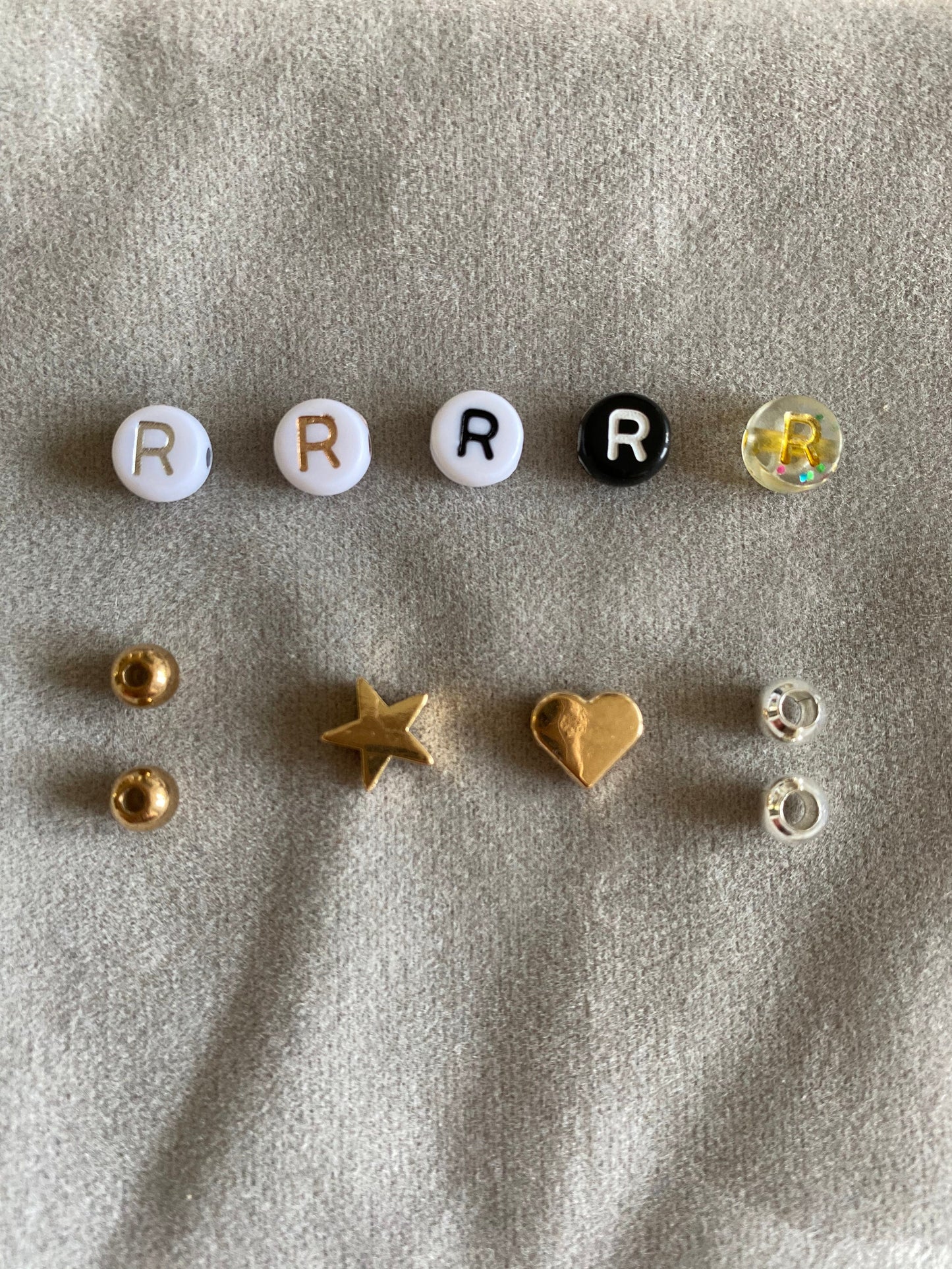 Tigerskin Jasper gemstone bracelet with personalised initials / names / words gold hearts stars or silver balls - meaningful bracelet