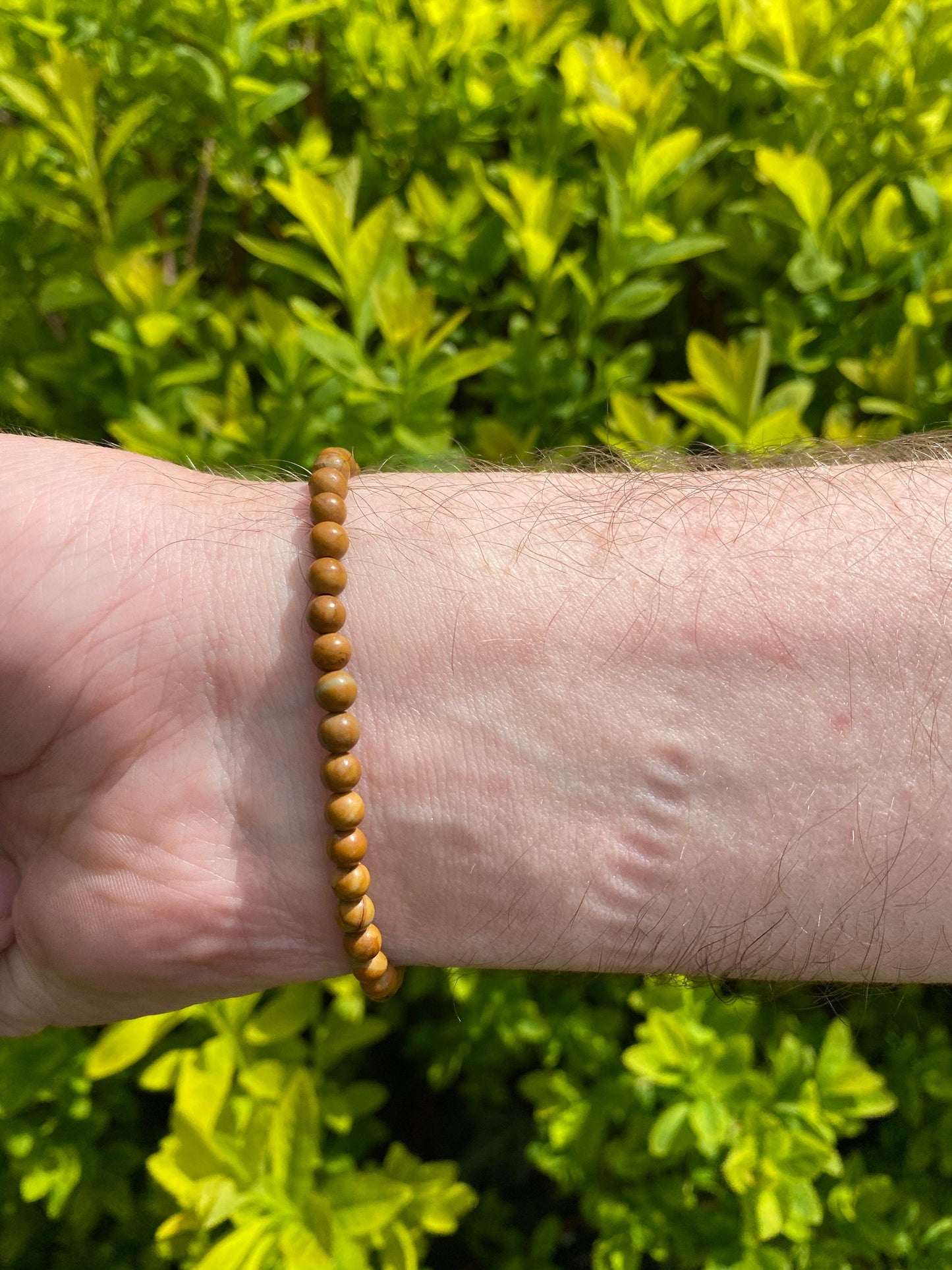 Tigerskin Jasper gemstone bracelet with personalised initials / names / words gold hearts stars or silver balls - meaningful bracelet