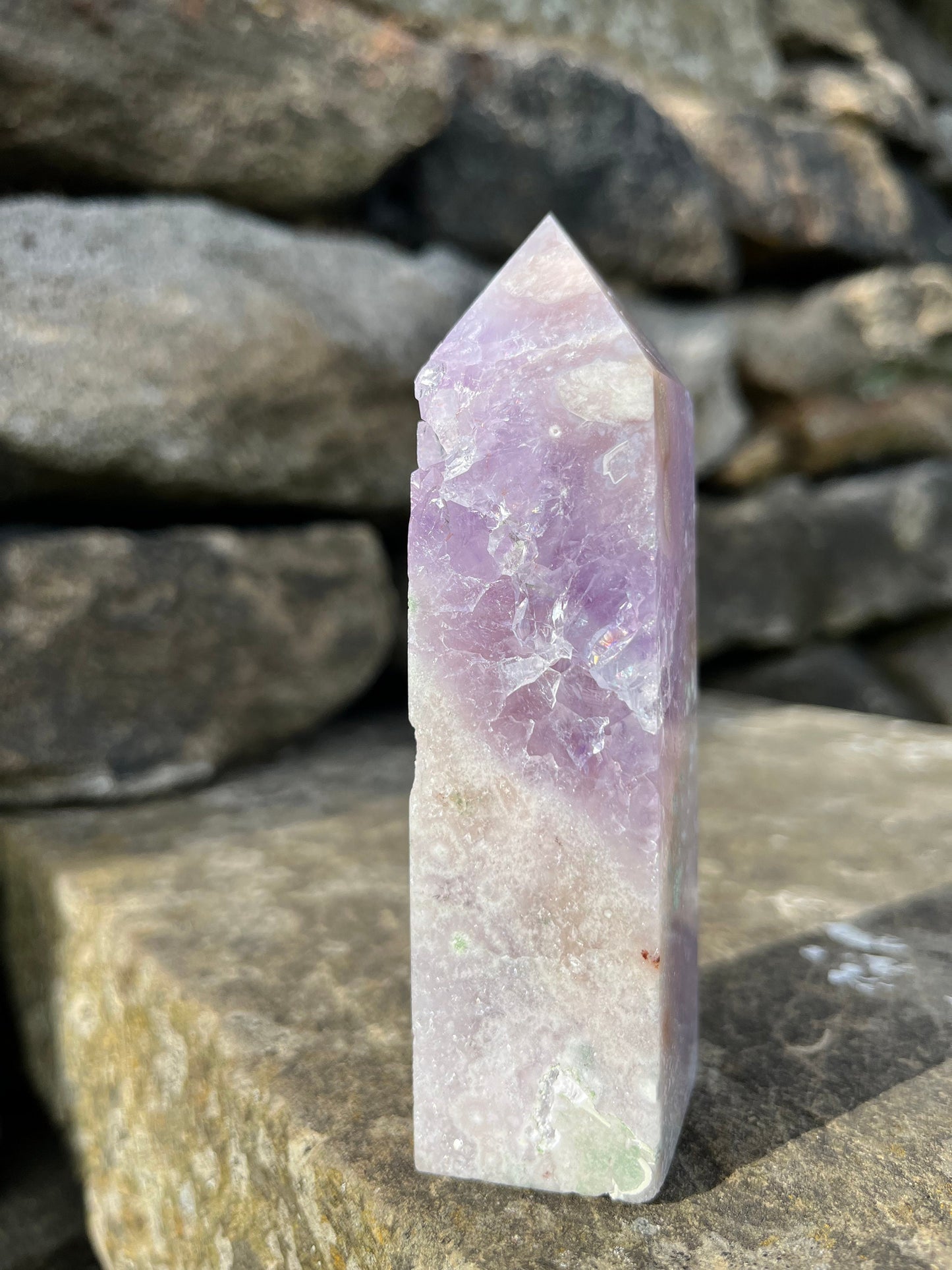 Pink Amethyst Purple Druzy Flower agate Crystal Rare ethical Crystal from Madagascar comforting, grounding and calming anxieties