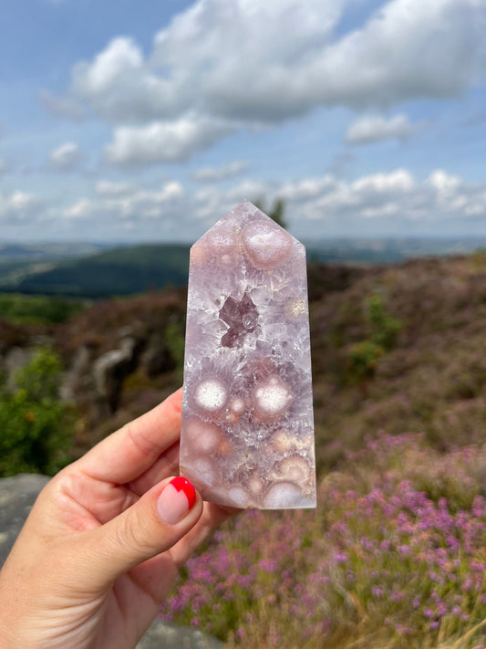 Pink Amethyst Purple Druzy cave Flower agate Crystal Rare ethical Crystal from Madagascar comforting, grounding and calming anxieties