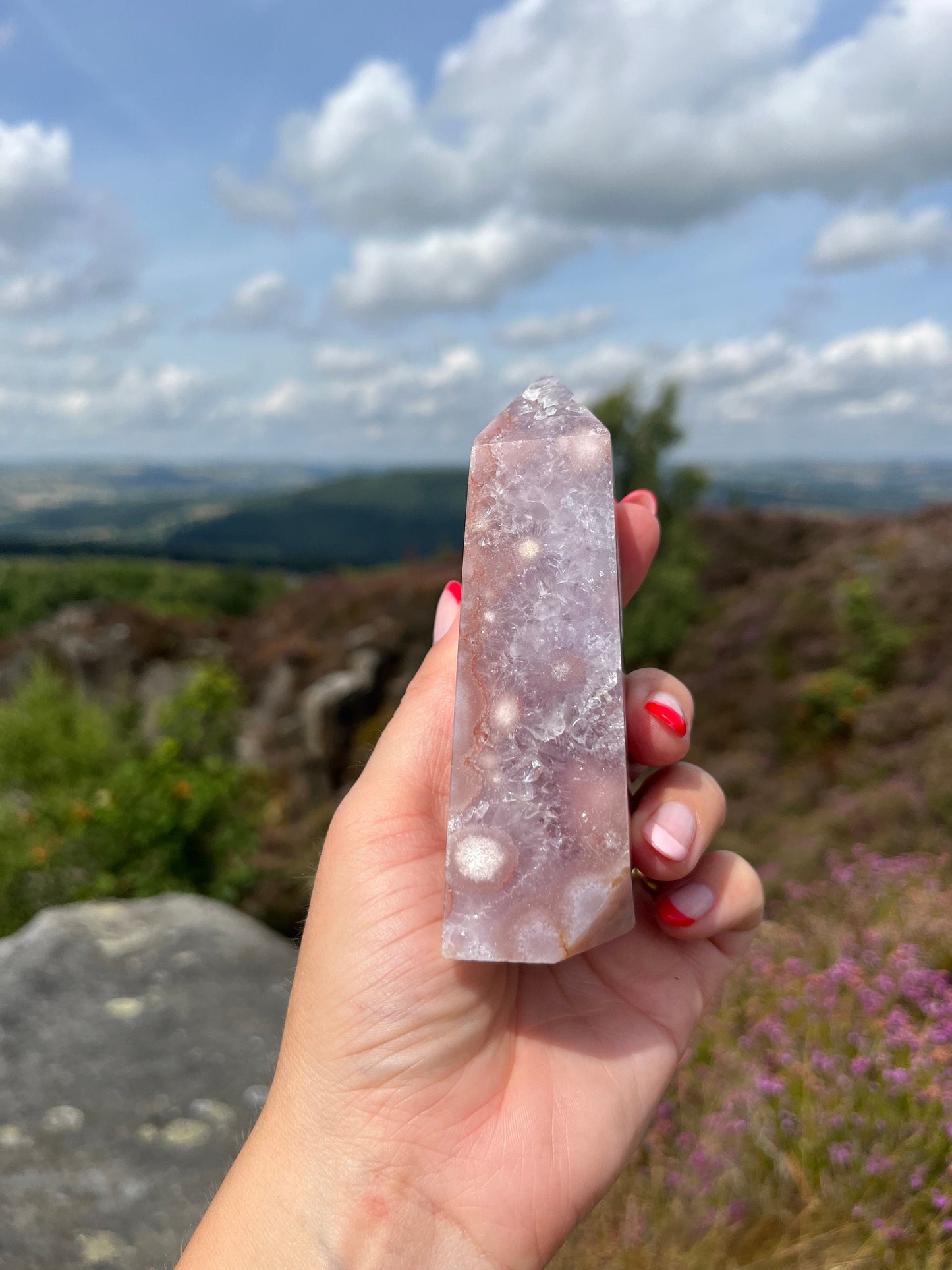 Pink Amethyst Purple Druzy cave Flower agate Crystal Rare ethical Crystal from Madagascar comforting, grounding and calming anxieties