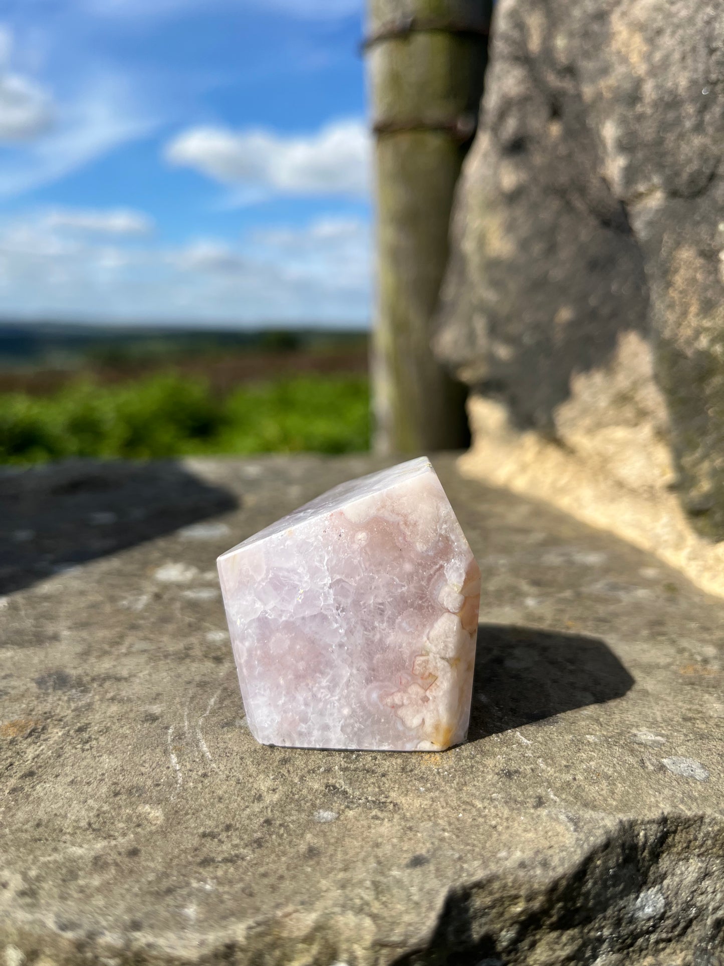 Pink and Purple Amethyst Druzy Flower agate chalcedony strawberry quartz high grade ethical Crystal from Madagascar comforting & calming