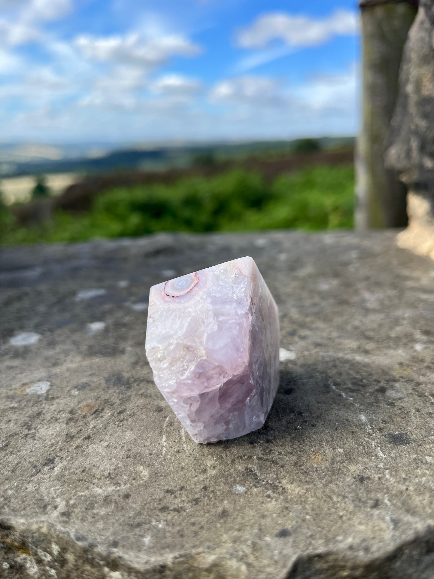 Pink and Purple Amethyst Druzy Flower agate freeform strawberry quartz Rare high grade ethical Crystal from Madagascar comforting & calming