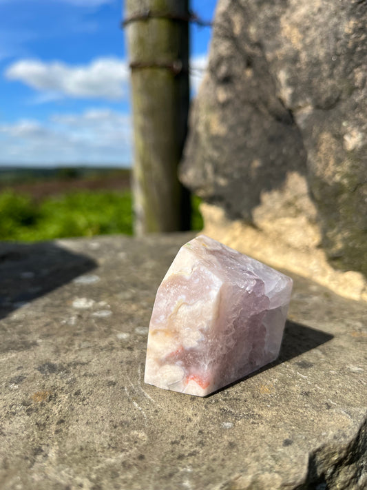 Pink and Purple Amethyst Druzy Flower agate chalcedony strawberry quartz high grade ethical Crystal from Madagascar comforting & calming