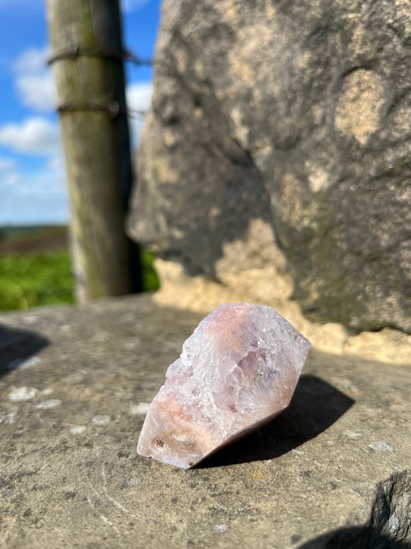 Pink and Purple Amethyst Druzy Flower agate freeform strawberry quartz Rare high grade ethical Crystal from Madagascar comforting & calming