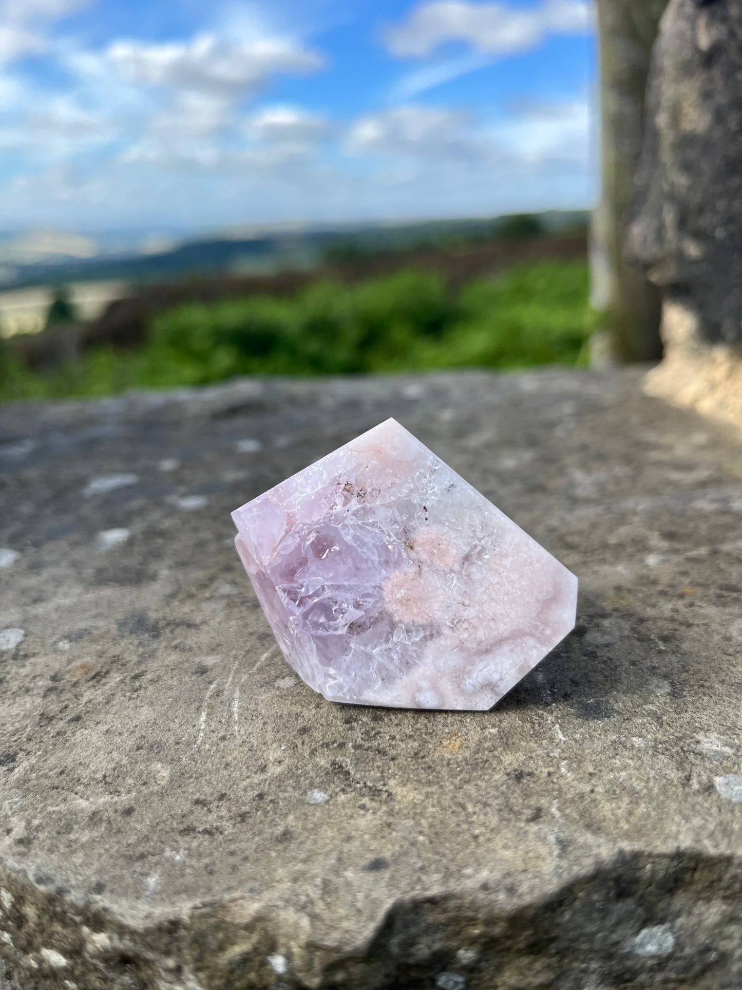 Pink and Purple Amethyst Druzy Flower agate freeform strawberry quartz Rare high grade ethical Crystal from Madagascar comforting & calming