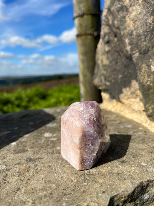 Pink and Purple Amethyst Druzy Flower agate freeform strawberry quartz Rare high grade ethical Crystal from Madagascar comforting & calming