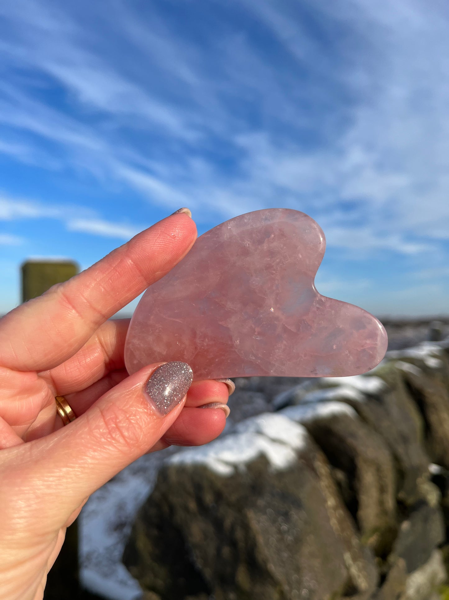 Rose Quartz facial massager roller tool and gua sha lymphatic drainage reducing wrinkles and puffiness helps with dark circles and pores