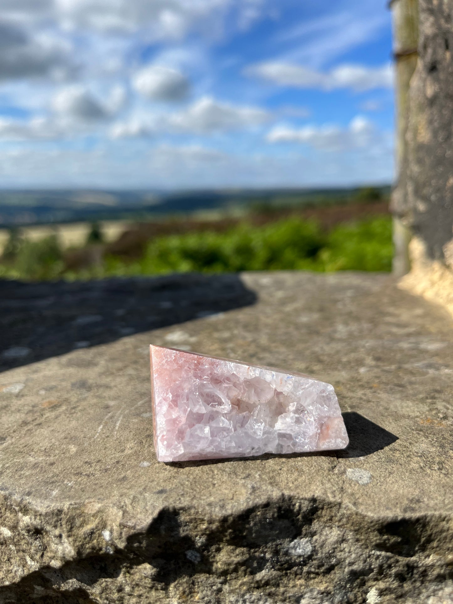 Pink and Purple Amethyst Druzy Flower agate freeform strawberry quartz Rare high grade ethical Crystal from Madagascar comforting & calming