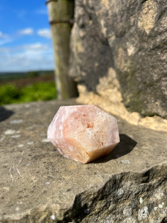 Pink and Purple Amethyst Druzy Flower agate freeform strawberry quartz Citrine ethical crystal from Madagascar comforting & calming