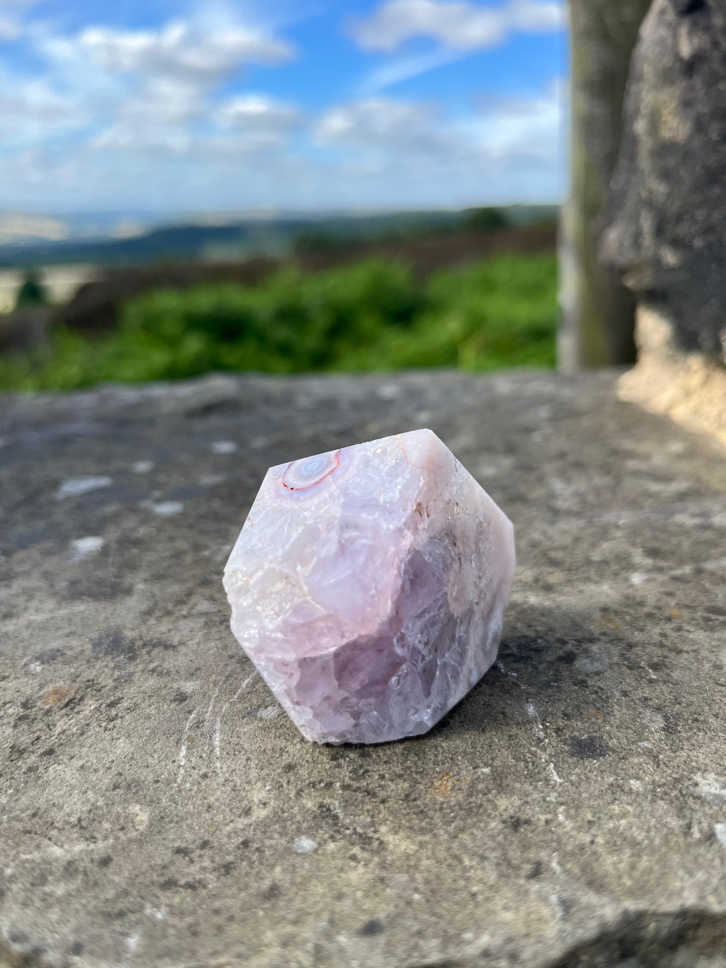 Pink and Purple Amethyst Druzy Flower agate freeform strawberry quartz Rare high grade ethical Crystal from Madagascar comforting & calming