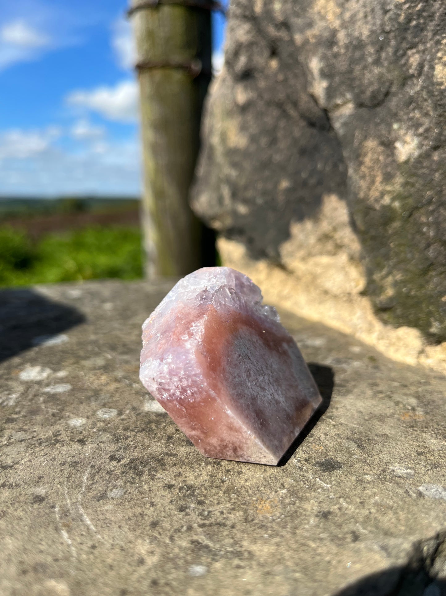 Pink and Purple Amethyst Druzy Flower agate freeform strawberry quartz Rare high grade ethical Crystal from Madagascar comforting & calming