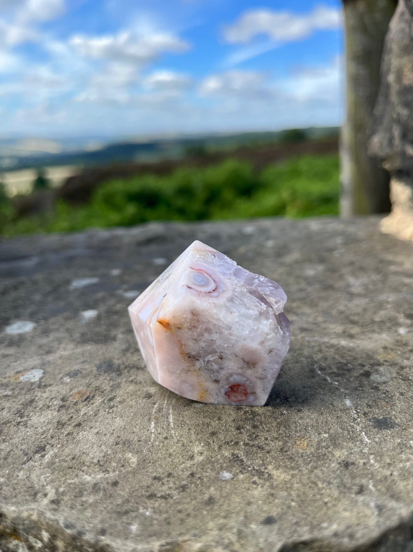 Pink and Purple Amethyst Druzy Flower agate freeform strawberry quartz Rare high grade ethical Crystal from Madagascar comforting & calming